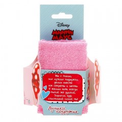 Полотенце детское в открытке «Минни Маус. Лучшей подружке» (размер 30х30 см, хлопок) - Фото 1