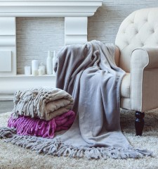 Плед «Велюр-паутинка» (серый, 1,5-спальный, 100% полиэстер, размер 127х152+30 см) - Фото 2