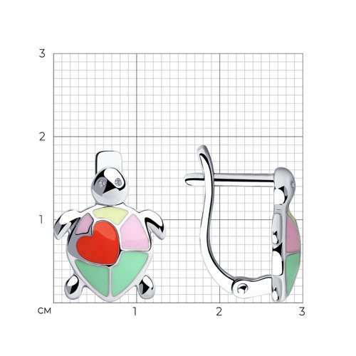 Серьги из серебра с эмалью