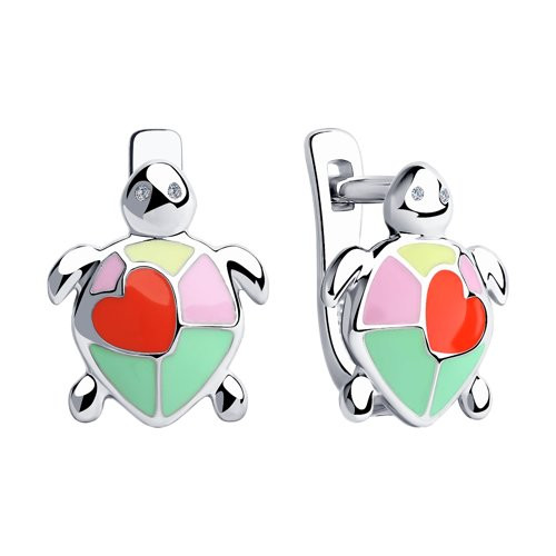 Серьги из серебра с эмалью