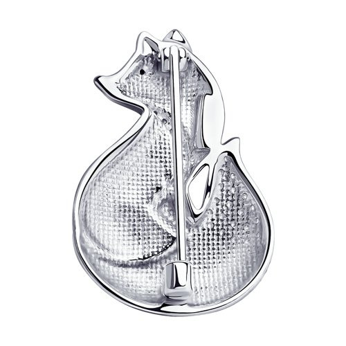 Брошь из золочёного серебра с фианитами и эмалью