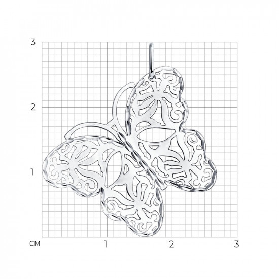 Подвеска серебряная с бабочкой