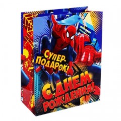 Пакет ламинат вертикальный «С Днем Рождения», 31 х 40 см, + мини-открытка - Фото 1