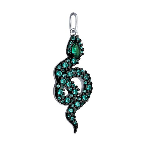 Подвеска из серебра с фианитами