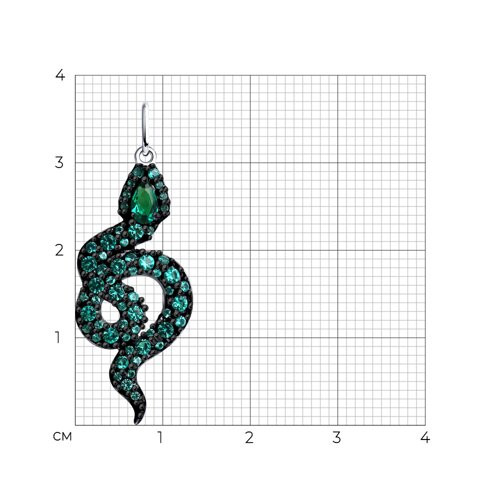 Подвеска из серебра с фианитами