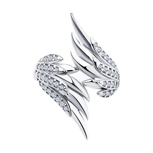 Кольцо из серебра с фианитами