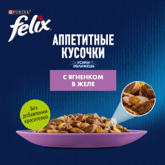 Корм для кошек «Аппетитные кусочки с ягненком в желе» - Фото 2