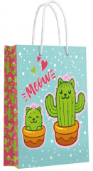 Пакет подарочный «Кактус-котик» - Фото 1