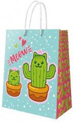 Пакет подарочный «Кактус-котик» - Фото 2