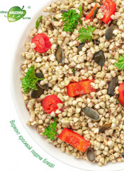 Гречка зеленая с семенами льна, тыквы и овощами - Фото 1