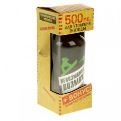 Турфляжка с карабином «Невозможное возможно» (500 мл) - Фото 2