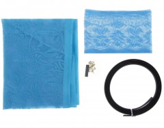 Москитная сетка "Цветочный узор" на магнитной ленте, голубой - Фото 1