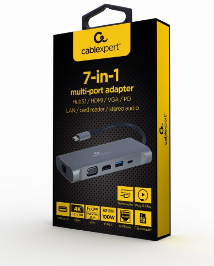 Переходник Cablexpert USB Type-C 7-in-1