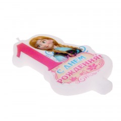 Свеча в торт «С днем рождения!», цифра 1, Холодное сердце - Фото 3