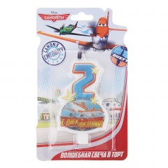 Свеча в торт «С днем рождения!», цифра 2, Самолеты - Фото 2