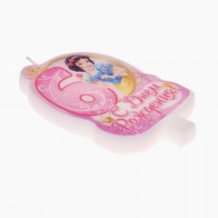 Свеча в торт «С днем рождения!», цифра 6, Принцессы - Фото 3