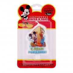 Свеча в торт «С днем рождения!», цифра 1, Микки Маус - Фото 2