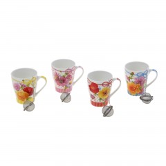 Кружка с ситом 300 мл «Цветы на горохе», цвет в ассортименте - Фото 2