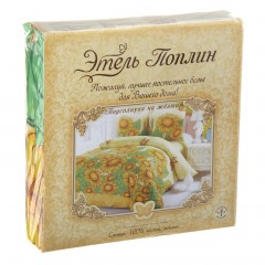 Комплект постельного белья «Подсолнухи на желтом» (евро, поплин, 2 наволочки 70х70) - Фото 1