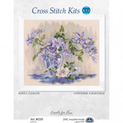 Набор для вышивания «Сиреневые клематисы» - Фото 1