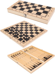 Игра настольная 3 в 1 «Шахматы, шашки и нарды» - Фото 3