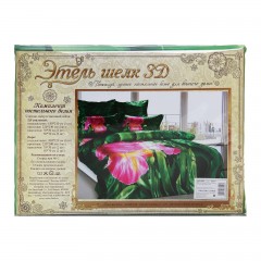 Комплект постельного белья 3Д «Орхидея» (евро, искусственный шелк, 2 наволочки 50х70 и 2 наволочки 70х70) - Фото 1