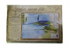 Комплект постельного белья 3Д «Остров» (2-х спальный, искусственный шелк, 2 наволочки 50х70 и 2 наволочки 70х70) - Фото 1