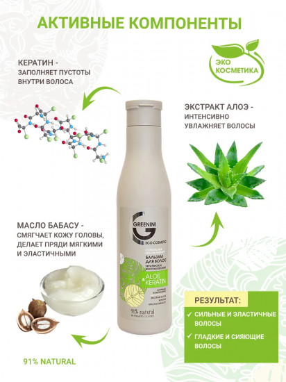 Бальзам для волос «Aloe & keratin»