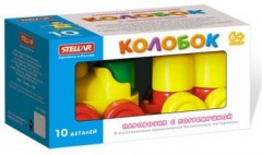 Конструктор "Колобок" паровозик с погремушкой (10 деталей) - Фото 1