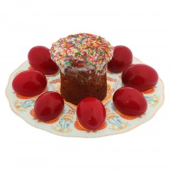 Тарелка на 8 яиц и кулич «Со светлой Пасхой!» курица и цыплята - Фото 4