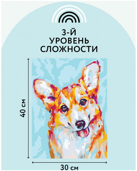 Картина по номерам «Корги»