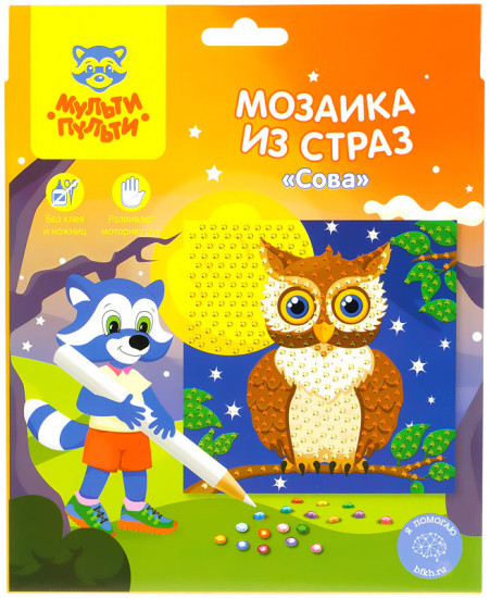 Мозаика из страз «Сова»