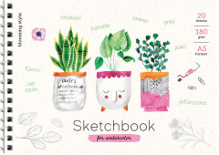Скетчбук для акварели «Cute plants» - Фото 2
