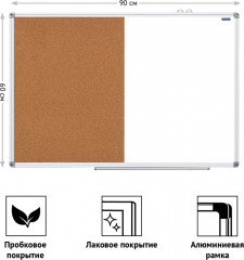 Доска магнитно-маркерная, пробковая - Фото 2