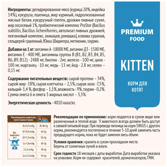 Корм для котят «Индейка»