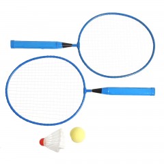 Бадминтон детский, набор 4 предмета: 2 металлические ракетки, волан, мяч, сетка, цвет в ассортименте - Фото 2