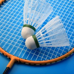 Бадминтон GREEN, набор 4 предмета: 2 металлические ракетки, волан, чехол, цвет в ассортименте - Фото 1