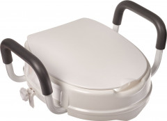 Сиденье-насадка для унитаза с поручнями и крышкой - Фото 1