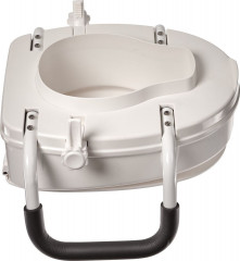 Сиденье-насадка для унитаза с поручнями и крышкой - Фото 4