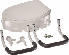 Сиденье-насадка для унитаза с поручнями и крышкой - Фото 7