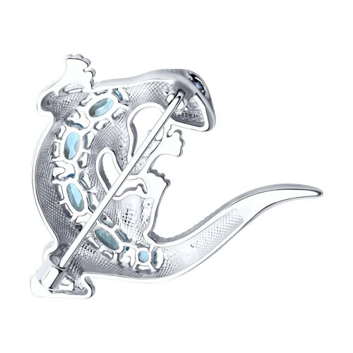 Брошь из серебра с топазами и фианитами