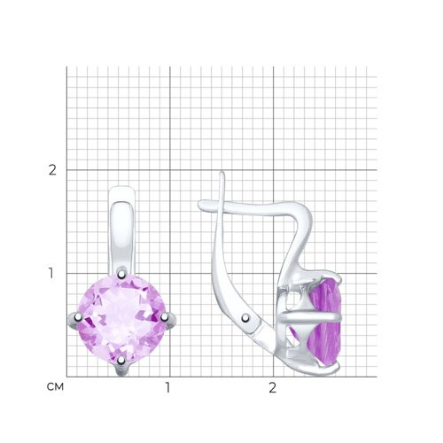 Серьги из серебра с аметистами