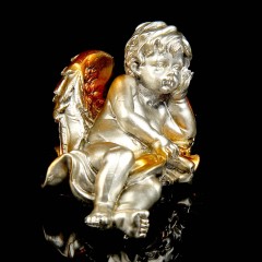 Сувенир  «Спящий ангел в крыльях» под бронзу с золотыми крыльями, в ассортименте - Фото 3