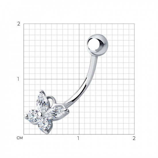 Пирсинг из серебра с фианитом