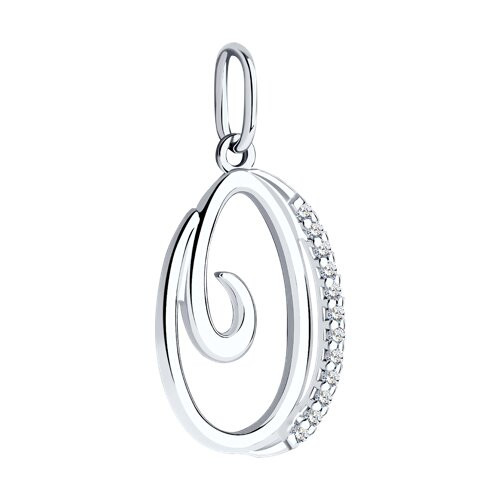 Подвеска из серебра с фианитами