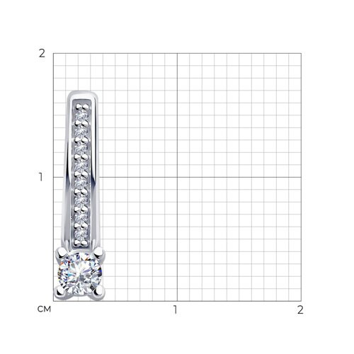 Подвеска из серебра с фианитами