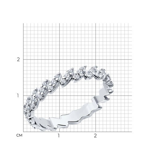 Кольцо из серебра с фианитами