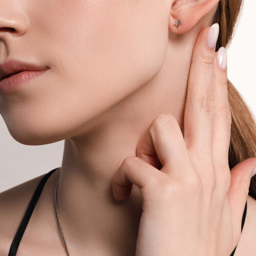 Серьги из серебра с фианитами