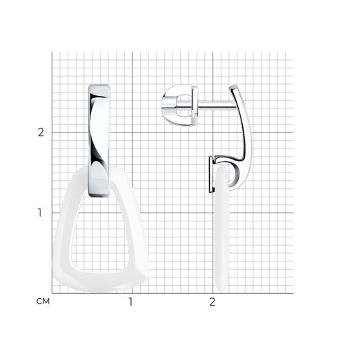 Серьги из серебра с керамическими вставками