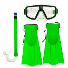 Набор для плавания, 3 предмета: маска, трубка, ласты безразмерные, цвет в ассортименте - Фото 2